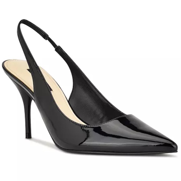 NINE WEST • Black Toress Slingback Stiletto Pointed Toe Dress High Heels Pumps - Picture 1 of 12